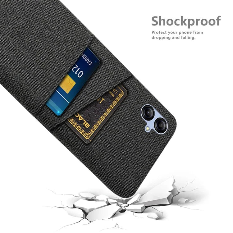 For Samsung Galaxy A05 4G Case Scratch-resistant PC+Cloth Card Slots Phone Protective Shell