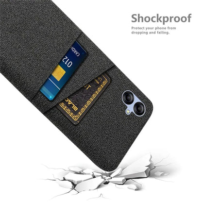 For Samsung Galaxy A05 4G Case Scratch-resistant PC+Cloth Card Slots Phone Protective Shell