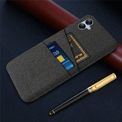 For Samsung Galaxy A05 4G Case Scratch-resistant PC+Cloth Card Slots Phone Protective Shell