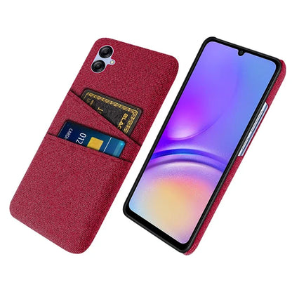 For Samsung Galaxy A05 4G Case Scratch-resistant PC+Cloth Card Slots Phone Protective Shell