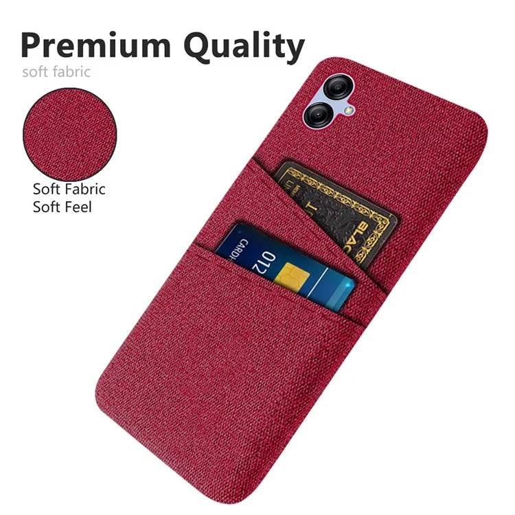 For Samsung Galaxy A05 4G Case Scratch-resistant PC+Cloth Card Slots Phone Protective Shell