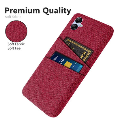 For Samsung Galaxy A05 4G Case Scratch-resistant PC+Cloth Card Slots Phone Protective Shell