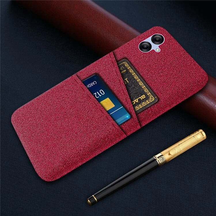 For Samsung Galaxy A05 4G Case Scratch-resistant PC+Cloth Card Slots Phone Protective Shell