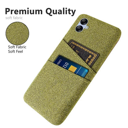 For Samsung Galaxy A05 4G Case Scratch-resistant PC+Cloth Card Slots Phone Protective Shell