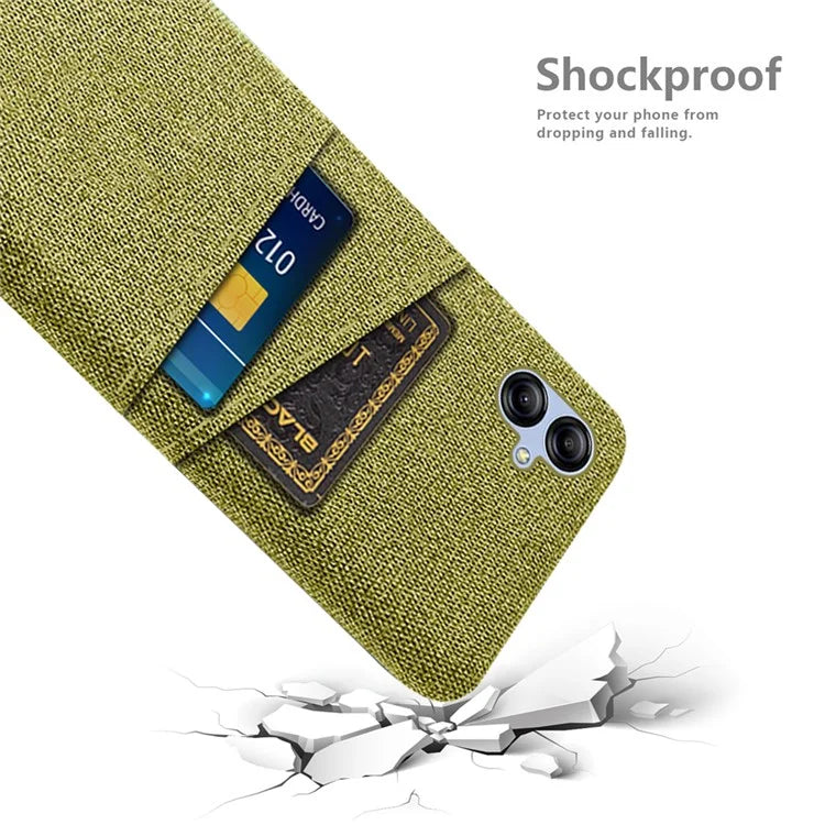 For Samsung Galaxy A05 4G Case Scratch-resistant PC+Cloth Card Slots Phone Protective Shell