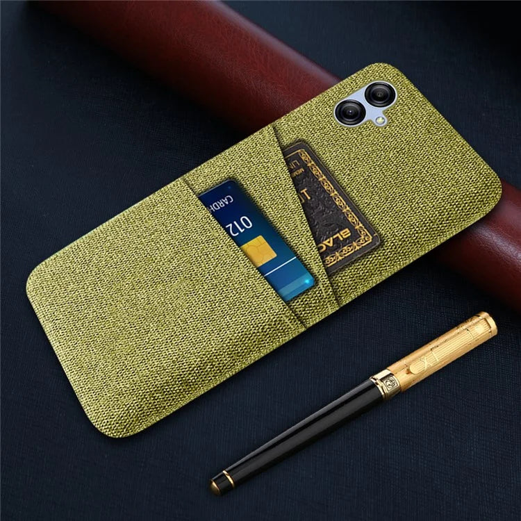For Samsung Galaxy A05 4G Case Scratch-resistant PC+Cloth Card Slots Phone Protective Shell
