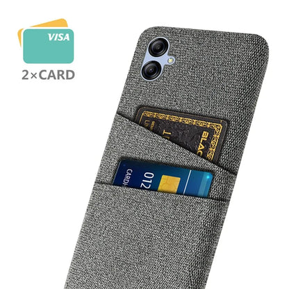 For Samsung Galaxy A05 4G Case Scratch-resistant PC+Cloth Card Slots Phone Protective Shell