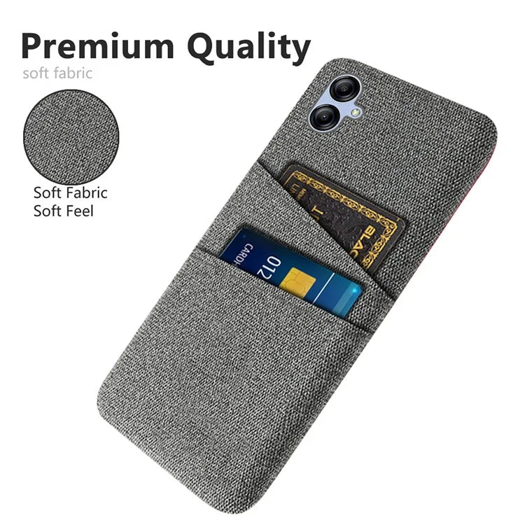 For Samsung Galaxy A05 4G Case Scratch-resistant PC+Cloth Card Slots Phone Protective Shell