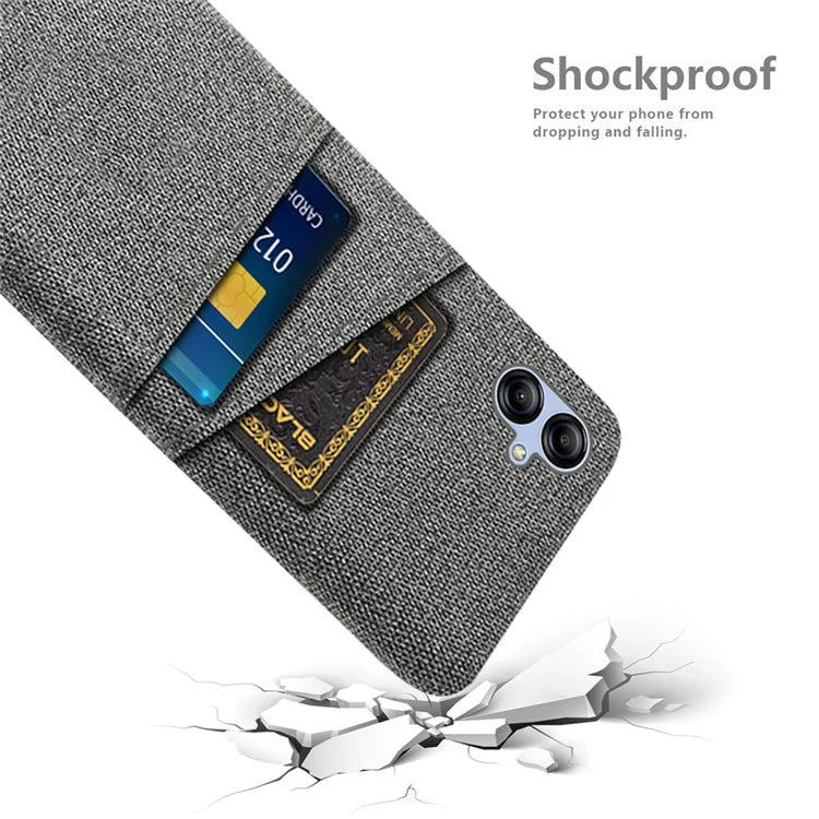 For Samsung Galaxy A05 4G Case Scratch-resistant PC+Cloth Card Slots Phone Protective Shell