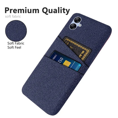 For Samsung Galaxy A05 4G Case Scratch-resistant PC+Cloth Card Slots Phone Protective Shell