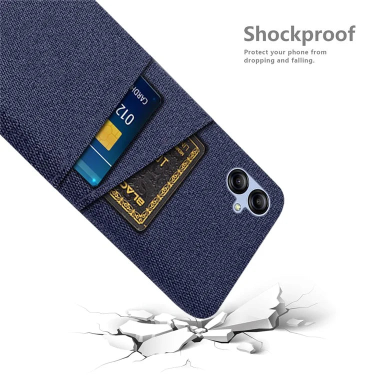 For Samsung Galaxy A05 4G Case Scratch-resistant PC+Cloth Card Slots Phone Protective Shell