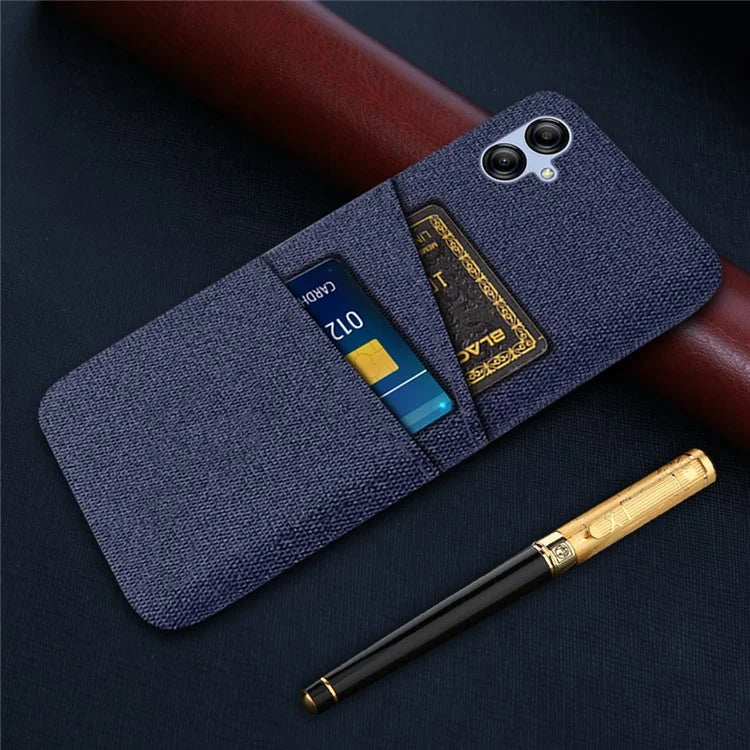 For Samsung Galaxy A05 4G Case Scratch-resistant PC+Cloth Card Slots Phone Protective Shell