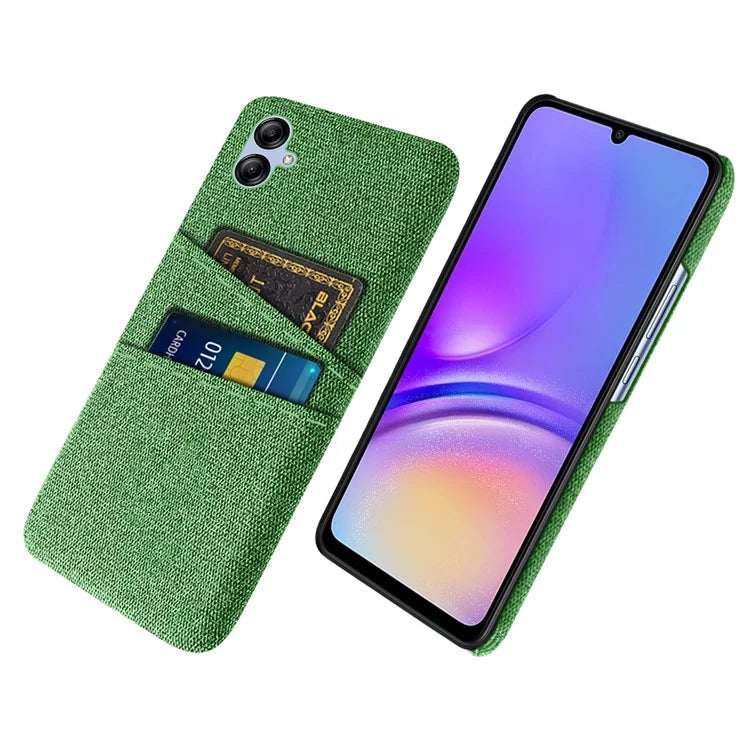 For Samsung Galaxy A05 4G Case Scratch-resistant PC+Cloth Card Slots Phone Protective Shell