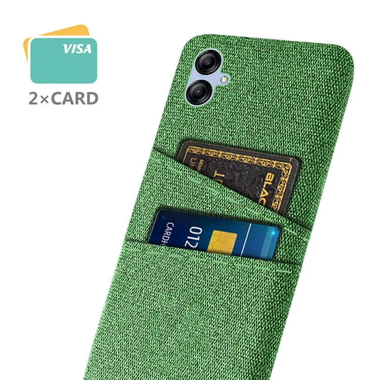 For Samsung Galaxy A05 4G Case Scratch-resistant PC+Cloth Card Slots Phone Protective Shell
