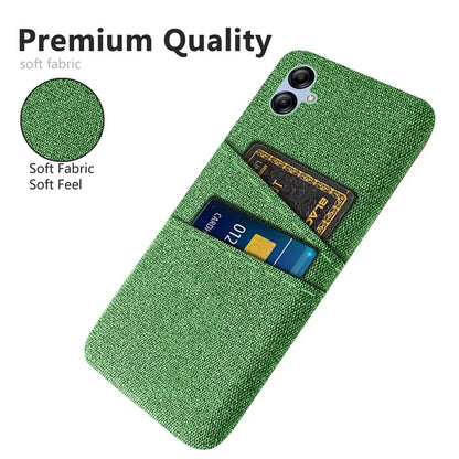 For Samsung Galaxy A05 4G Case Scratch-resistant PC+Cloth Card Slots Phone Protective Shell