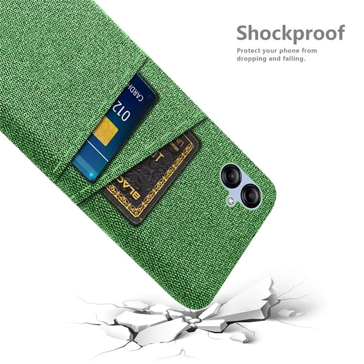For Samsung Galaxy A05 4G Case Scratch-resistant PC+Cloth Card Slots Phone Protective Shell