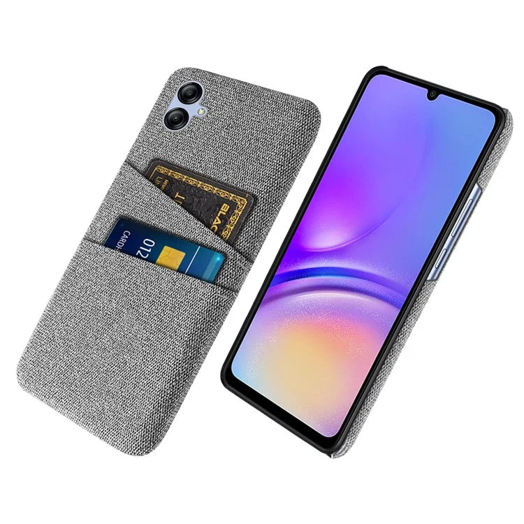 For Samsung Galaxy A05 4G Case Scratch-resistant PC+Cloth Card Slots Phone Protective Shell