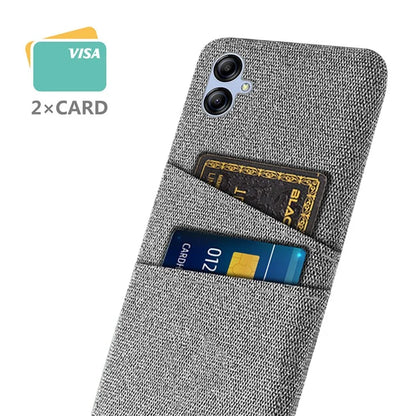 For Samsung Galaxy A05 4G Case Scratch-resistant PC+Cloth Card Slots Phone Protective Shell