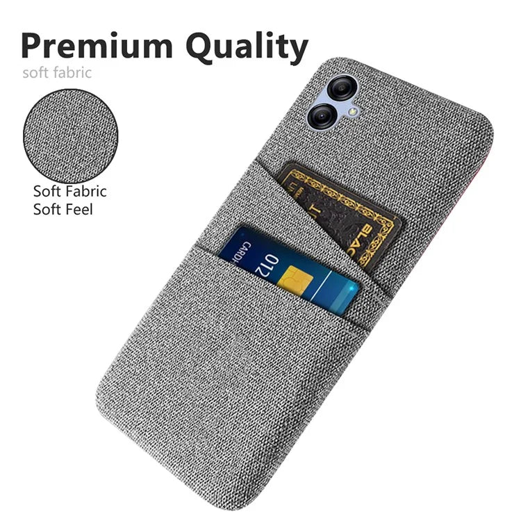 For Samsung Galaxy A05 4G Case Scratch-resistant PC+Cloth Card Slots Phone Protective Shell