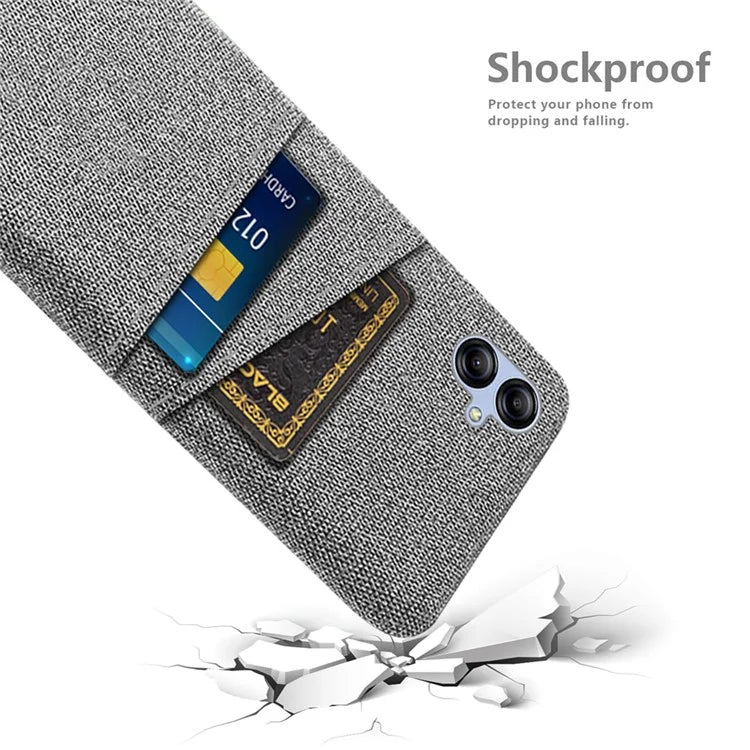 For Samsung Galaxy A05 4G Case Scratch-resistant PC+Cloth Card Slots Phone Protective Shell