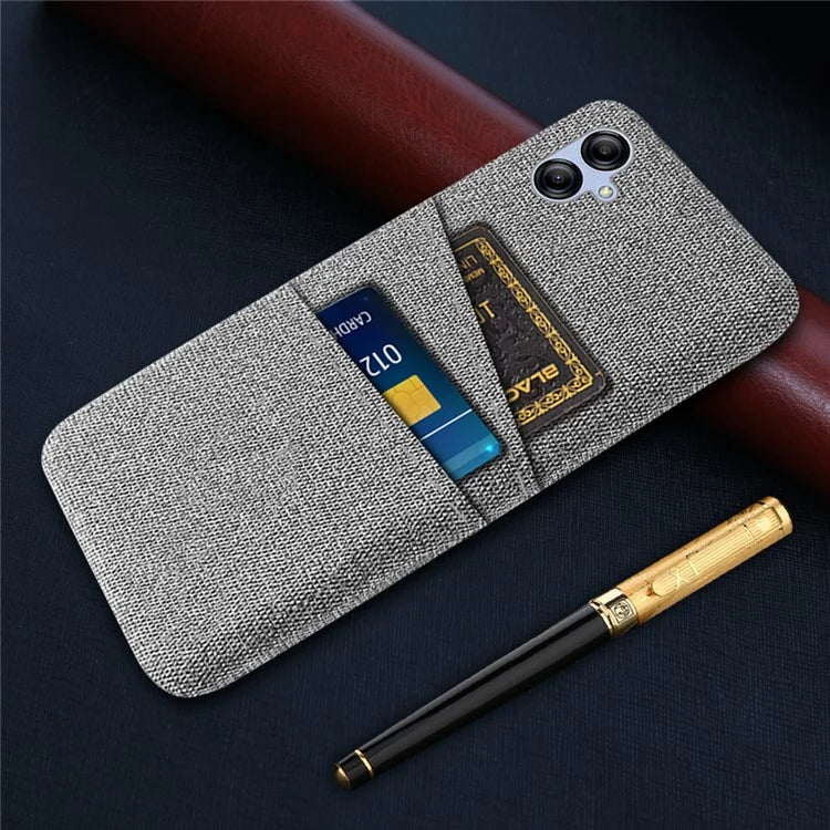 For Samsung Galaxy A05 4G Case Scratch-resistant PC+Cloth Card Slots Phone Protective Shell