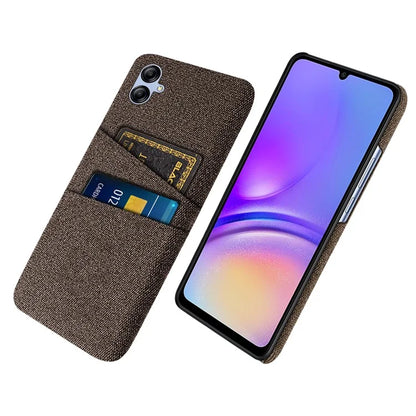 For Samsung Galaxy A05 4G Case Scratch-resistant PC+Cloth Card Slots Phone Protective Shell