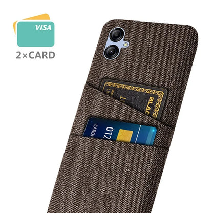For Samsung Galaxy A05 4G Case Scratch-resistant PC+Cloth Card Slots Phone Protective Shell