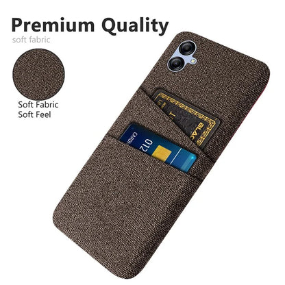 For Samsung Galaxy A05 4G Case Scratch-resistant PC+Cloth Card Slots Phone Protective Shell