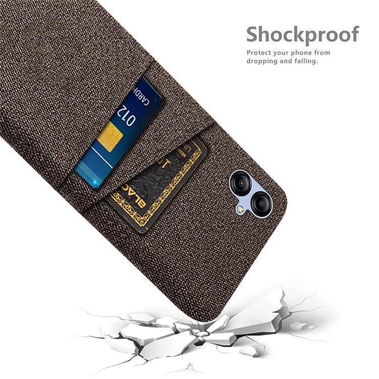 For Samsung Galaxy A05 4G Case Scratch-resistant PC+Cloth Card Slots Phone Protective Shell