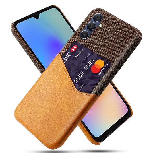 For Samsung Galaxy A05s 4G Case Cloth+PU+PC Card Holder Mobile Phone Back Shell