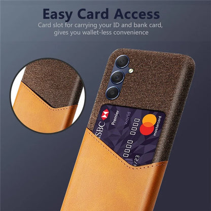 For Samsung Galaxy A05s 4G Case Cloth+PU+PC Card Holder Mobile Phone Back Shell