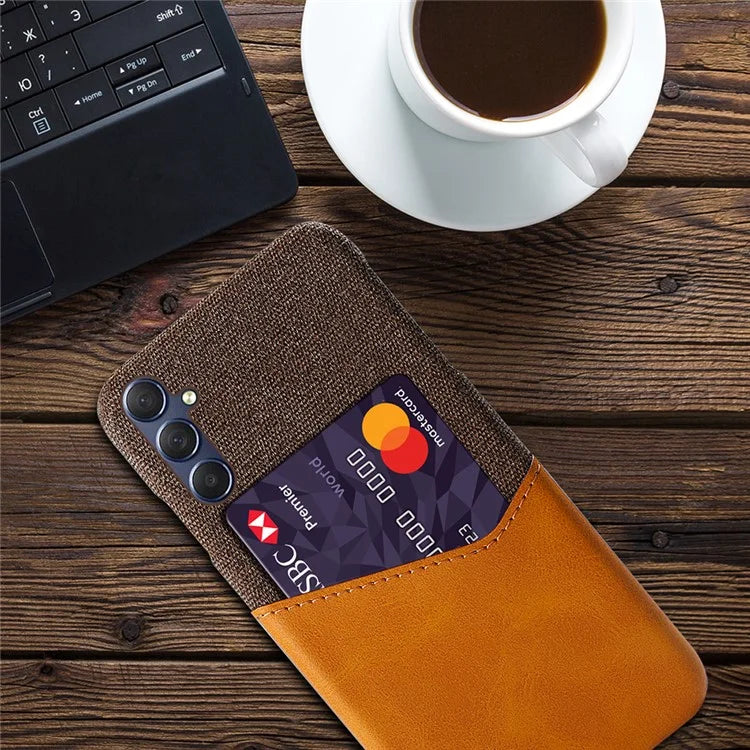 For Samsung Galaxy A05s 4G Case Cloth+PU+PC Card Holder Mobile Phone Back Shell