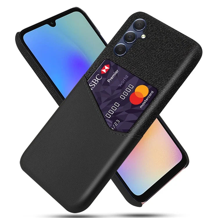 For Samsung Galaxy A05s 4G Case Cloth+PU+PC Card Holder Mobile Phone Back Shell