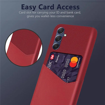 For Samsung Galaxy A05s 4G Case Cloth+PU+PC Card Holder Mobile Phone Back Shell