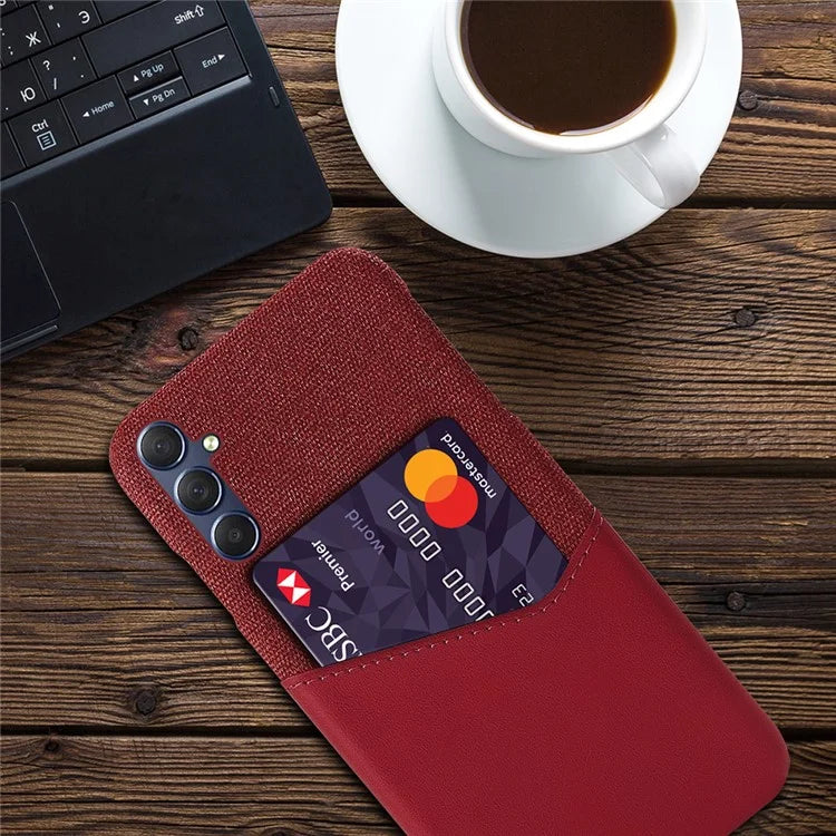 For Samsung Galaxy A05s 4G Case Cloth+PU+PC Card Holder Mobile Phone Back Shell