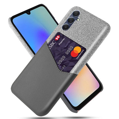 For Samsung Galaxy A05s 4G Case Cloth+PU+PC Card Holder Mobile Phone Back Shell