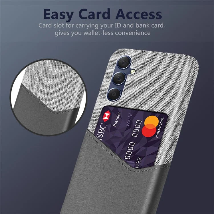 For Samsung Galaxy A05s 4G Case Cloth+PU+PC Card Holder Mobile Phone Back Shell
