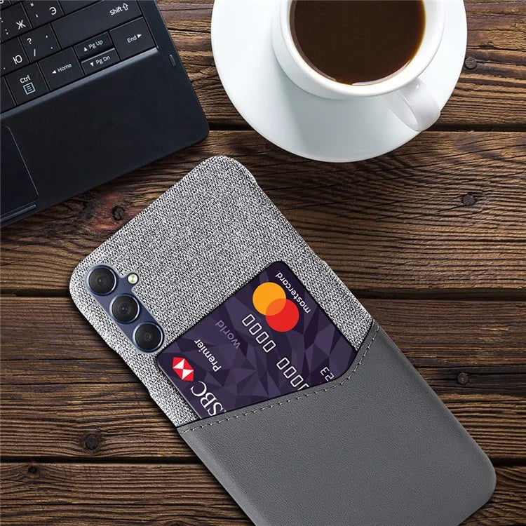 For Samsung Galaxy A05s 4G Case Cloth+PU+PC Card Holder Mobile Phone Back Shell
