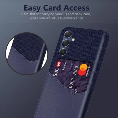 For Samsung Galaxy A05s 4G Case Cloth+PU+PC Card Holder Mobile Phone Back Shell