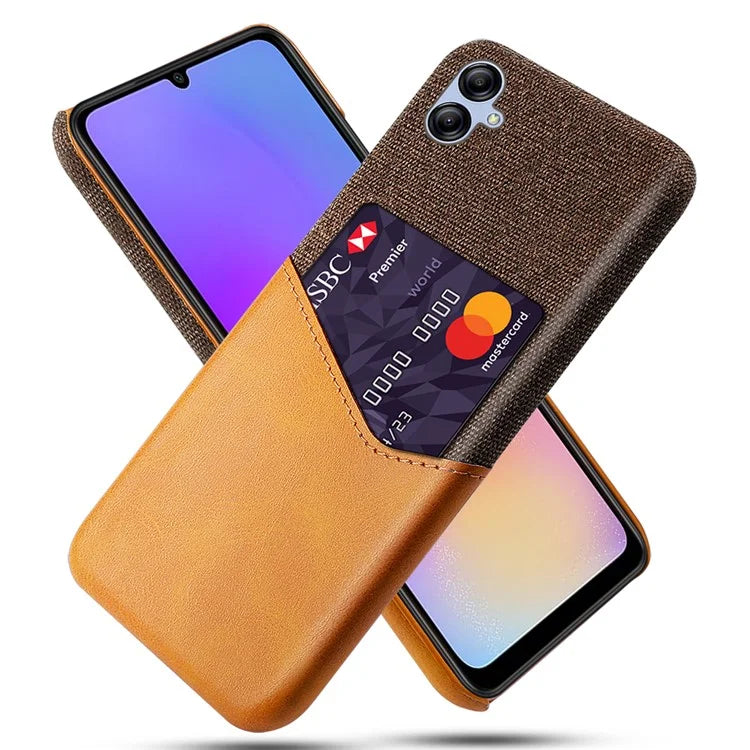For Samsung Galaxy A05 4G Case Slim-Fit Cloth+PU+PC Phone Protector with Card Slot