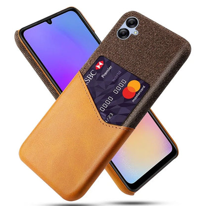For Samsung Galaxy A05 4G Case Slim-Fit Cloth+PU+PC Phone Protector with Card Slot