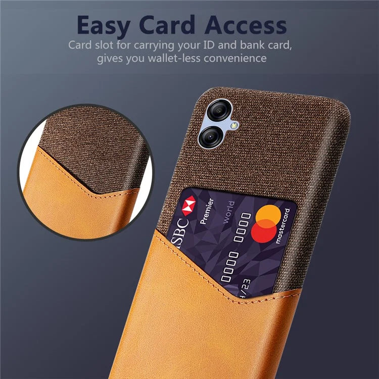 For Samsung Galaxy A05 4G Case Slim-Fit Cloth+PU+PC Phone Protector with Card Slot
