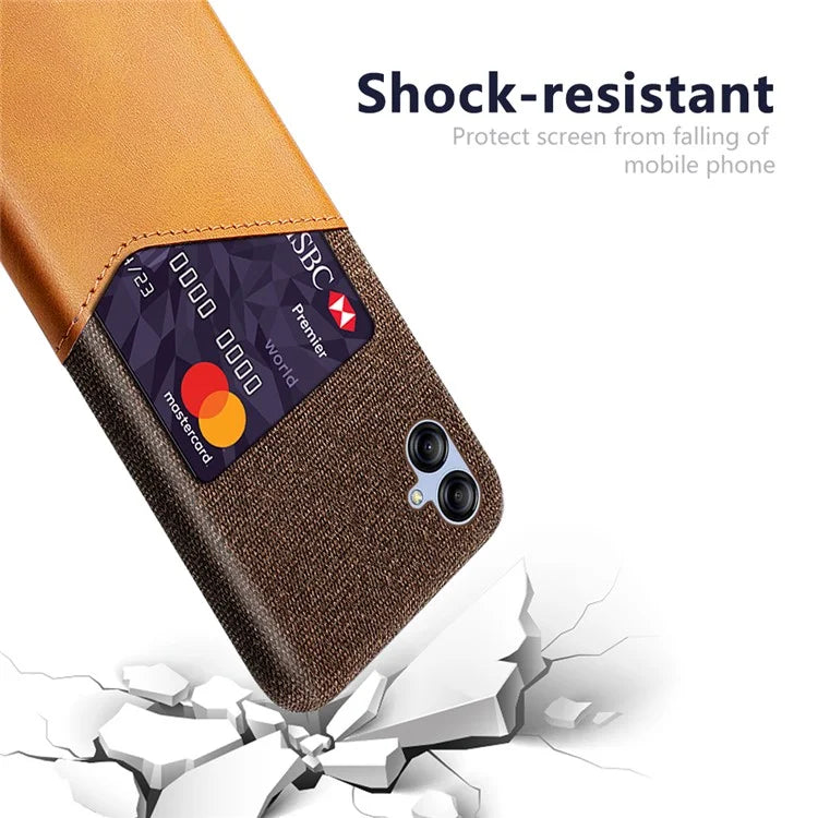 For Samsung Galaxy A05 4G Case Slim-Fit Cloth+PU+PC Phone Protector with Card Slot