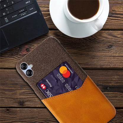 For Samsung Galaxy A05 4G Case Slim-Fit Cloth+PU+PC Phone Protector with Card Slot