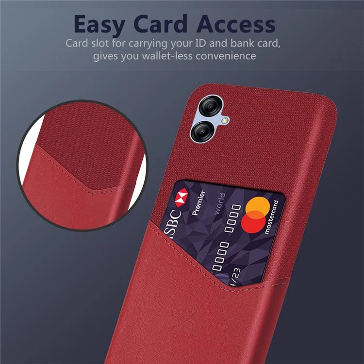 For Samsung Galaxy A05 4G Case Slim-Fit Cloth+PU+PC Phone Protector with Card Slot