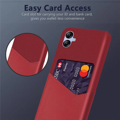 For Samsung Galaxy A05 4G Case Slim-Fit Cloth+PU+PC Phone Protector with Card Slot