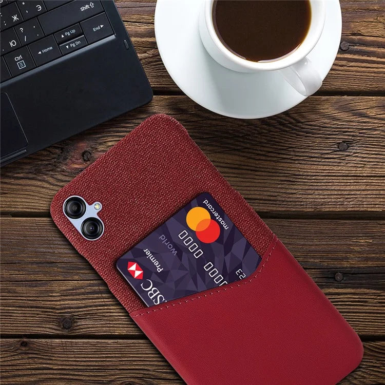 For Samsung Galaxy A05 4G Case Slim-Fit Cloth+PU+PC Phone Protector with Card Slot