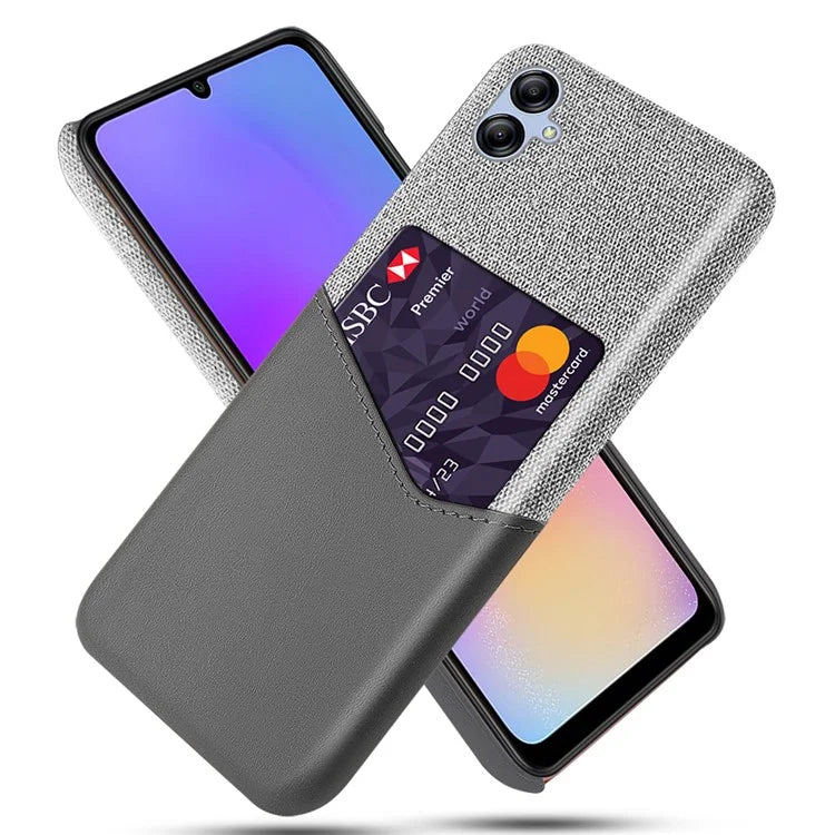 For Samsung Galaxy A05 4G Case Slim-Fit Cloth+PU+PC Phone Protector with Card Slot