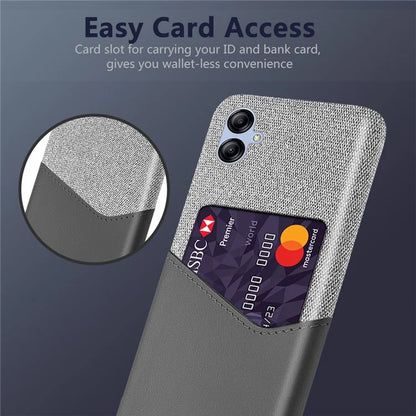 For Samsung Galaxy A05 4G Case Slim-Fit Cloth+PU+PC Phone Protector with Card Slot