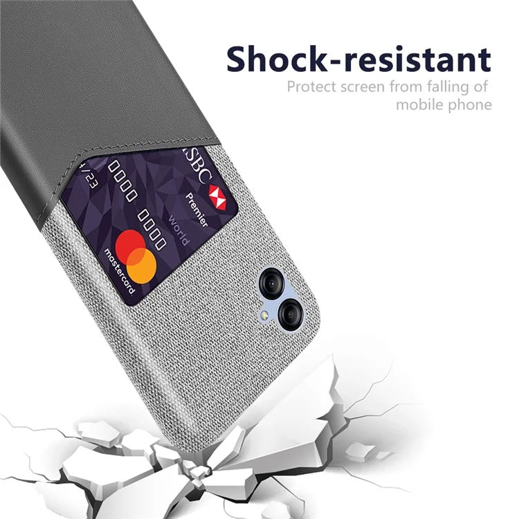 For Samsung Galaxy A05 4G Case Slim-Fit Cloth+PU+PC Phone Protector with Card Slot
